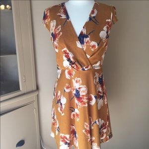 Medium Mustard Yellow floral dress from Pink Owl